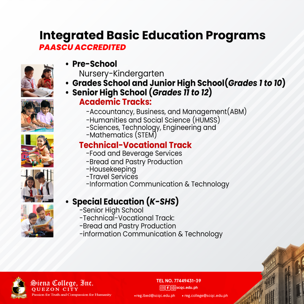 Admission is Now Open for AY 2024-2025 – SIENA COLLEGE INC.